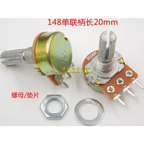 5 PCS WH148 single league potentiometer B100K audio power amplifier potentiometer handle 100 k 3 feet long 20 mm