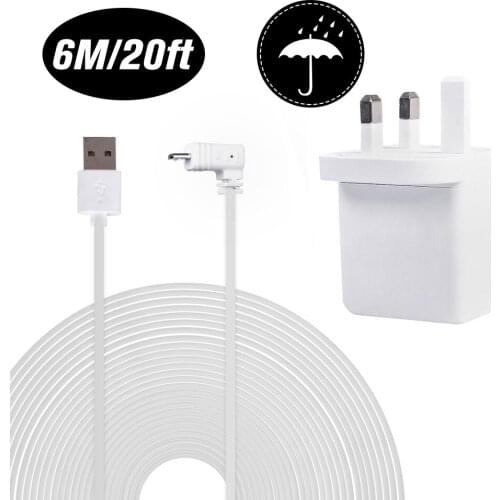 Power Adapter(5V/2A)with 20ft/6m Weatherproof Cable Compatible with Blink XT Home Camera&for Blink Indoor Home Camera