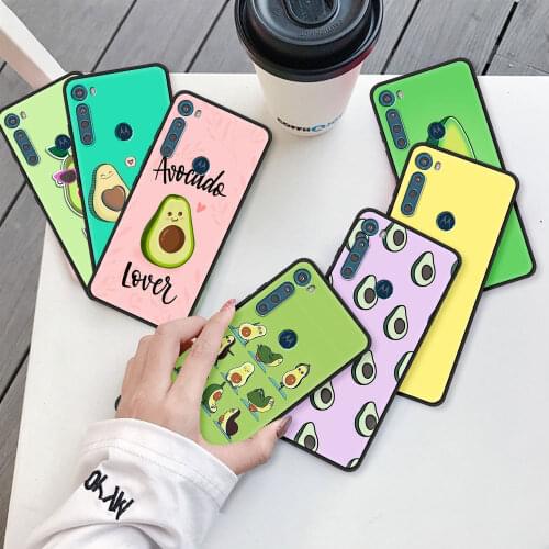 Case for Motorola Moto G9 Play G8 Power Lite One Fusion Plus Hyper G30 G10 Soft G Stylus Phone Coque Fundas Cartoon Avocado