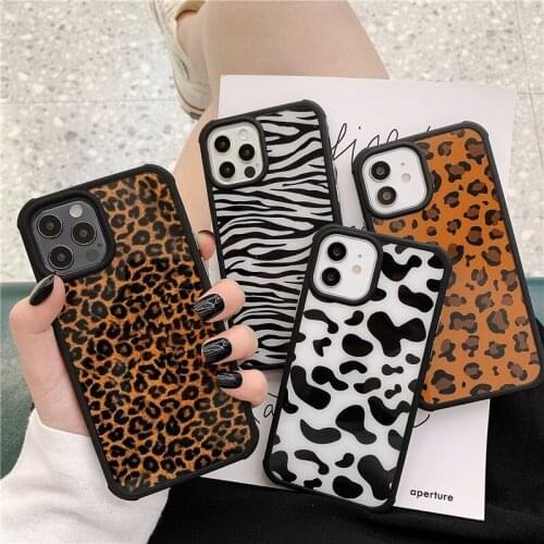 Leopard Print Zebra Stripe Phone Case For iPhone 11 12 Pro Max 12 Mini XR XS Max 7 8 Plus SE 2020 Soft Acrylic Phone Back Cover