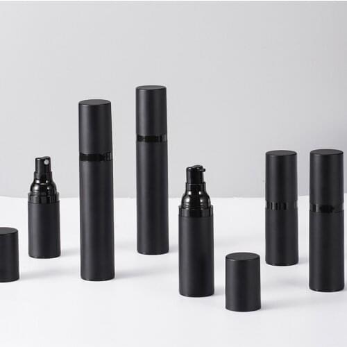 15ml 30ml 50ml Black Airless Vacuum Bottles Luxury Emulsion Lotion Fragrance Perfume Spray Refillable Bottle 10pcs/Lot