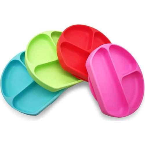 Baby Silicone Dishes Suction Bowl BPA Free Silicone Smile Face Plate kid Tableware Toddler Infant Asist Feeding