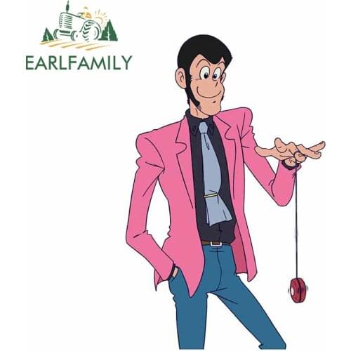 EARLFAMILY 13cm x 11.1cm for Lupin III Waterproof Car Stickers Surfboard Motocycle Helmet Scratch-proof Window Trunk Decal