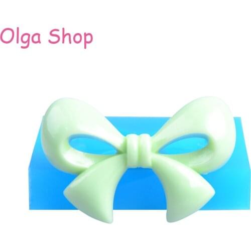 FYL325 Bow Silicone Push Mold Cupcake Topper Cake Decoration Fondant - Resin Polymer Clay Mold, Chocolate Mold, Cookie Biscuit