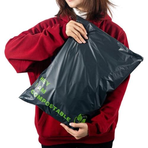 10/20Pcs/lotsThicken Express Bag Biodegradable PLA+PBAT Clothing Mailer Pouch Bags Waterproof Black ECO Self-Seal Courier Bags
