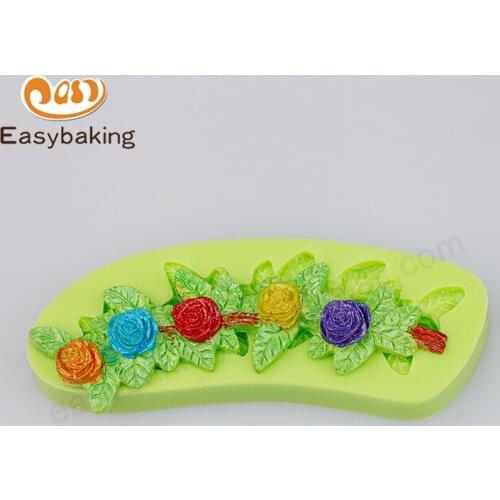 Arts & Crafts 5 Little Rose With Leaves Fondant Silicone Mould For Wedding Cake Decorating Room Beautification