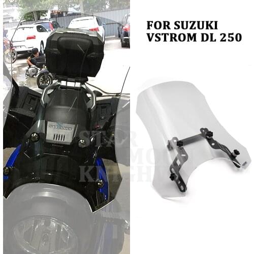 For Suzuki DL250 Vstrom DL 250 Motorbike Front Glass Windshield Windscreen +Motorcycle GPS Mount Mounting Adapter Holder Bracket