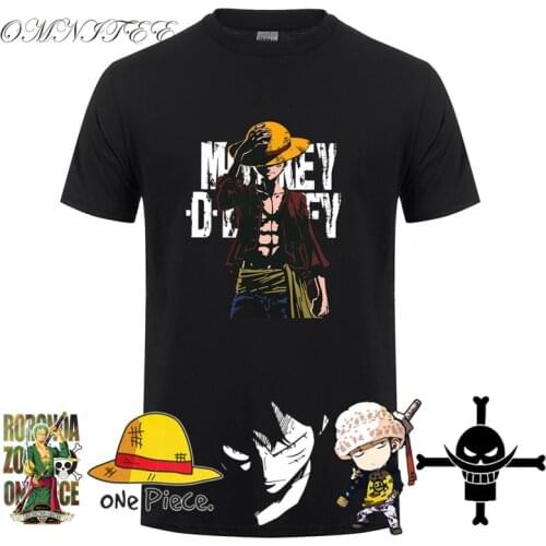 Summer One Piece T Shirt Men Monkey D Luffy T Shirts New Short Sleeve Cotton Anime Zoro Ace Law T-shirt Tee