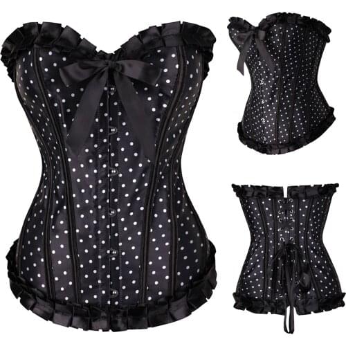 Cute Polka-Dot Corset Tops Body Shaping Underwear Gather Belly Shapewear Blouse Protection Waist Women Tight Slimming Girdle