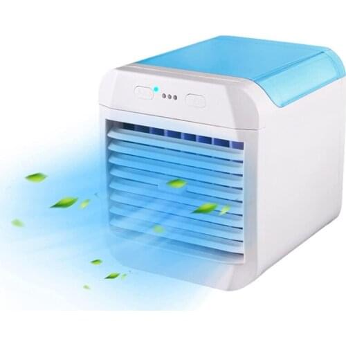 Mini Air Cooler Fan Portable Air Conditioner Quiet USB Air Cooler Personal Air Conditioner with 7 Color LED Light