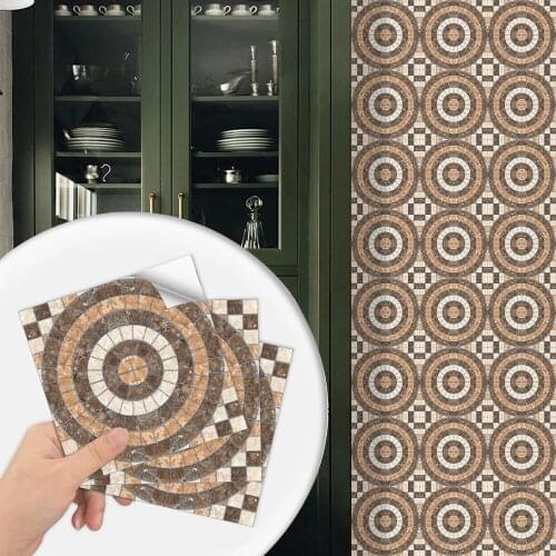 Marble Mosaic Pattern Matte Surface Tiles Stickers Kitchen Bathroom Floor Wallpaper Non-slip Thicken Waterproof Wall Decal 10pcs