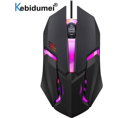 S1 Gaming Mouse 7 Colors LED Backlight Ergonomics USB Wired Gamer Mouse Flank Cable Optical Mice For Laptop Mice PC Desktop