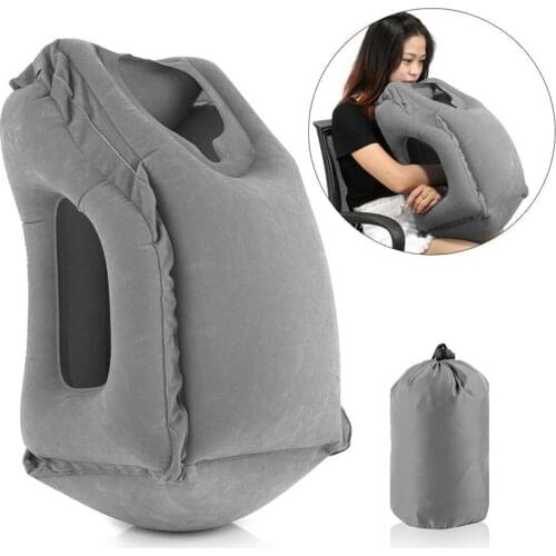 Inflatable Travel Sleeping Bag Portable Cushion Neck Pillow for Men Women Outdoor Airplane Flight Train Sleeping Easy