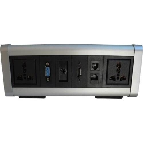 2019 new desktop socket with VGA and 3.5Audio for hotels and private residence movable mounting desktop socket silver /black