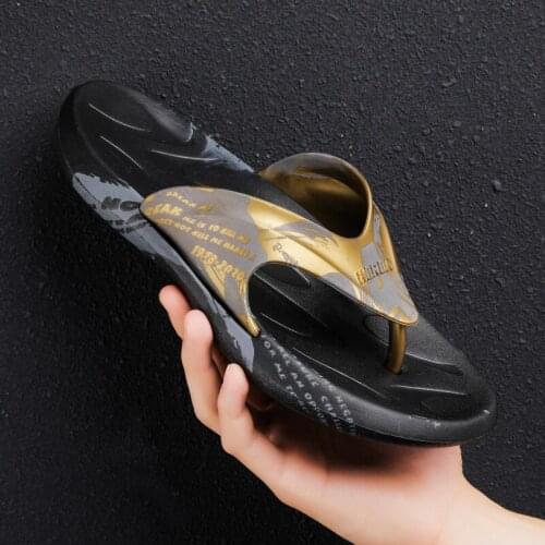 New Flip Flops Mens Summer Fashion Casual Non-Slip Comfortable Sandals Korean Camouflage Trend Youth Slippers Beach Shoes