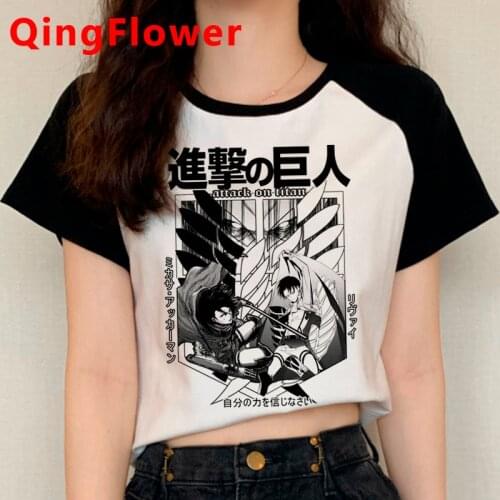 Attack on Titan Shingeki No Kyojin Levi tshirt summer top female grunge white t shirt harajuku t shirt tshirt plus size