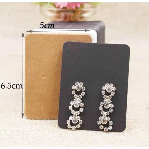 Wholesale Diy earring card 5*6.5cm brown/white/black jewelry earring packing and display card 100pcs per lot custom cost extra