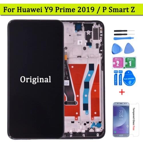 Original 6.59 inch For Huawei Y9 Prime 2019 LCD Display Touch Screen Digitizer Assembly Frame For Huawei P samrt Z lcd