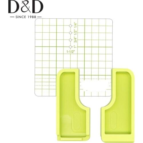 6-in-1 Stick 'n Stitch Guide Green Sewing Seam Guide Positioning Plate Plastic Sheet for Needlecrafts Stitching Sewing Tools