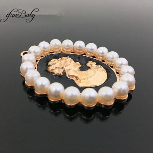 Buttons for DIY accessories flat back metal pearl Pendants