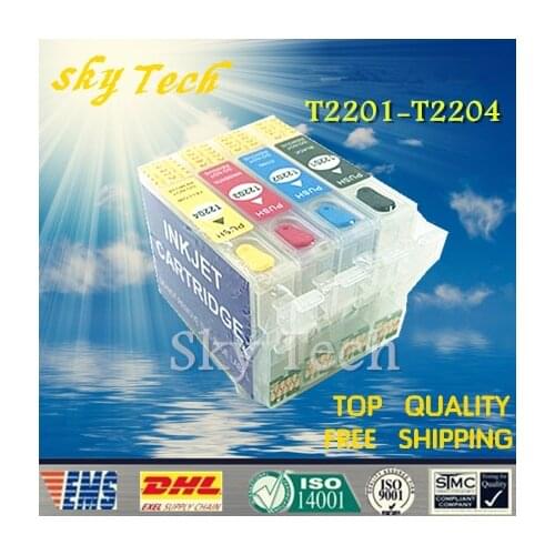 220 series Empty Refillable cartridges For T2201 - T2204 suit for WF-2630 WF-2650 WF-2660 XP-320 XP-420 XP-424 ,with Chips