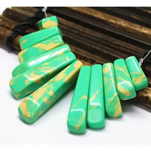 Rainbow Purple Blue Green Calaite Turquoises Eleven Stick Pieces Pendant Fit Necklace Jewelry Accessories Findings 15-40mm B1553