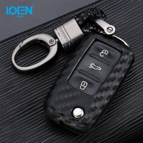 2/3 Buttons Carbon Fiber Scratchproof Luxury Car Key Case For VW Volkswagen Jetta Golf 4 5 6 Polo Bora Car Key cover Protector