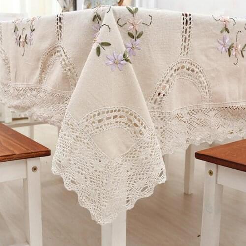Hand-embroidered cotton cloth table cloth table skirts