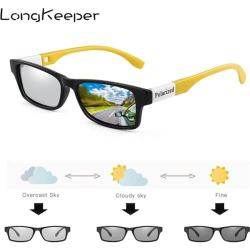 LongKeeper 2020 Photochromic Rectangle Sunglasses Men Polarized UV400 Sun Glasses For Driving Fashion Retro Vintage Oculos