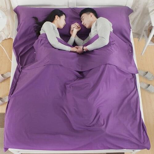 Two Person Travel Sleeping Bag Liner Envelope Ultralight Portable Cotton Sleeping Bag Liner For Outdoor Camping