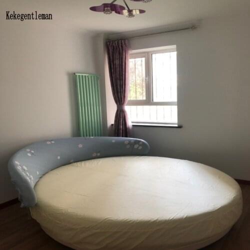 Themed Hotel Round Bed sheet with Elastic band Romantic Cotton Mattress Cover Diameter 180cm 200cm 220cm Fitted sheets