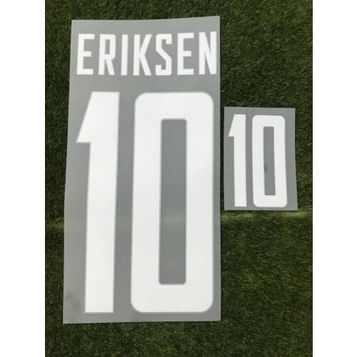 #10 Eriksen Name Number Nameset Heat Transfer Iron ON Soccer Badge Printing