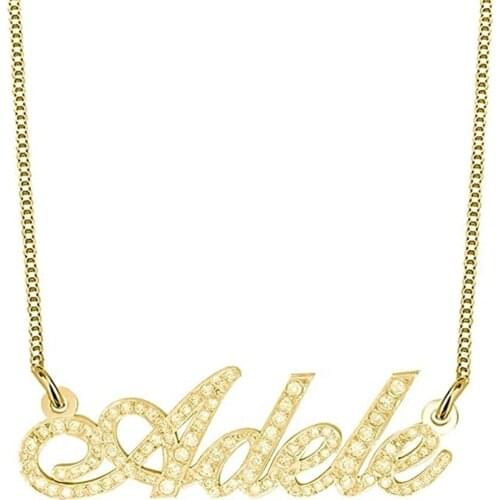Noelia Sparkling CZ Diamond Cut Custom Bling Name Necklace Personalized Name Pendant Necklace for Jewelry Gifts
