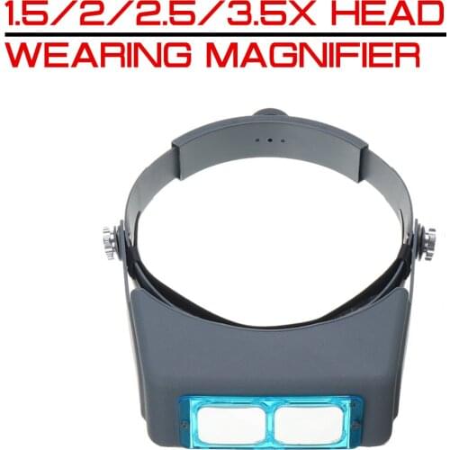 1.5x 2x 2.5x 3.5x Head Wearing Magnifier Optical Glass Lens Headband Eyewear Loupe Hand Helmet Magnifying Glass Spectacles