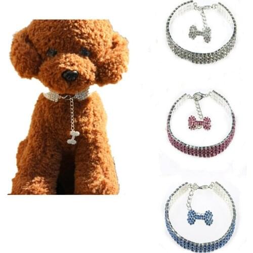 Sparkling Rhinestone Spring Necklace Pet Collar For Dogs Special Size Available