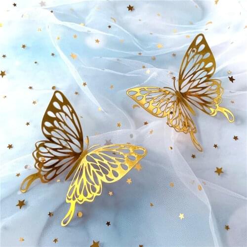 12Pcs/Set Mirror Wall Stickers 3D Effect Butterflies Wall Decal Art Party Decoration Wedding DIY Home Decors Dropshipping