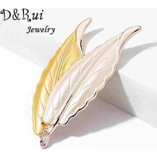 Womens Leaf Brooch Badges for Women Clothes 2020 New Yellow Enamel Plant Brooches Pins Metal Accessories Girls Decorative Pin