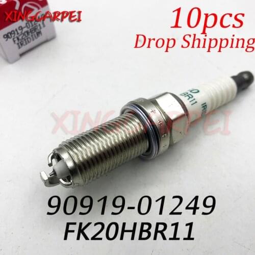 10pcs 90919-01249 FK20HBR-11 Iridium Spark Plug For Lexus GS350 IS250 LS460 9091901249 FK20HBR-11 90919-01249 FK20HBR11