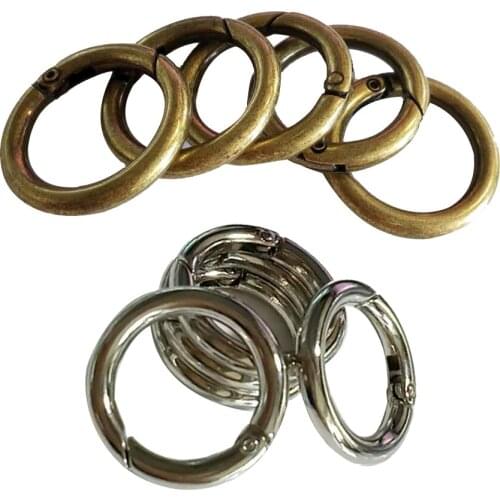 10Pcs Round Circle Carabiner Clip Snap Hook For Keychain Camping Hiking 28mm