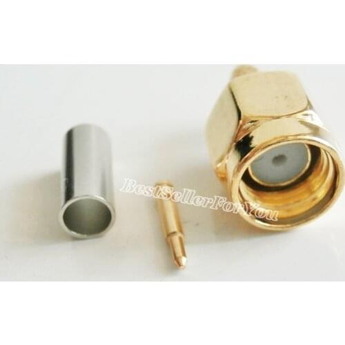 10Pcs High-quality SMA Male Connector Plug Crimp For RG174 RG316 LMR100 Cable RF Connector