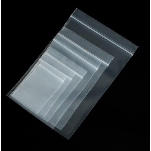 100pcs Transparent Self Sealing Zip Zipper Lock Plastic Bags 4*6/5*7/6*8/7*10cm Clear Ziplock Bags For Jewelry Packaging