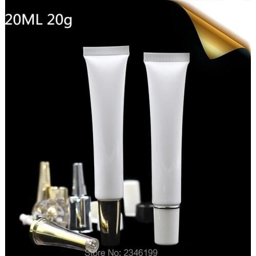 20ML 20g 100pcs/Lot White Cosmetic Soft Tube BB CC Container, Eye Cream Hand Cream Packing Bottle Essence Ointment Tube