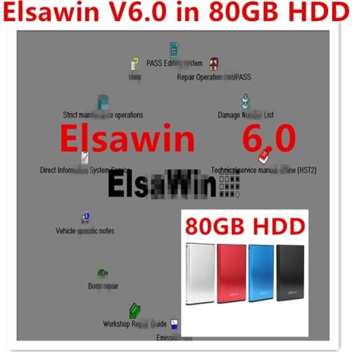 2021 Auto Repair Software ELSAWIN 6.0 For VAG For Audi for VW Auto Repair Data Elsa6.0 elsa update to 2017 year in 80GB HDD
