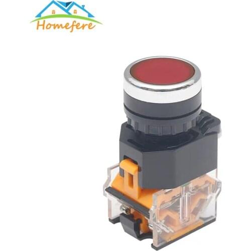 22mm Momentary Eectrical Push Button Switch Green/Red/Black/Yellow/Blue 1NO 1NC 3 Pins Screws Terminals LA38-11BN