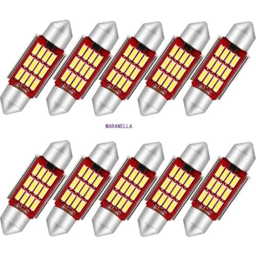 5PC Car Bulb Interior Reading Light License Plate Lamp C5W LED Canbus Festoon 31mm 36mm 39mm 41mm White 6000K Free Error Dodge