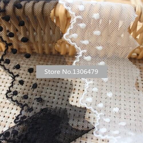 5yards/ Lot Width 5cm White Cotton Wire Embroidered Lace Fabric DIY Handmade Lace Materials, Clothing Accessories Lace RS418