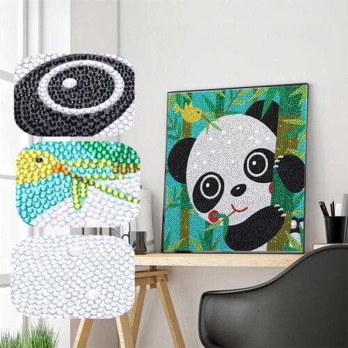 5D Special Shaped Diamond Painting Full Drill Embroidery Cross Stitch Pictures for Christmas Home Decoration Panda Hugging Tree