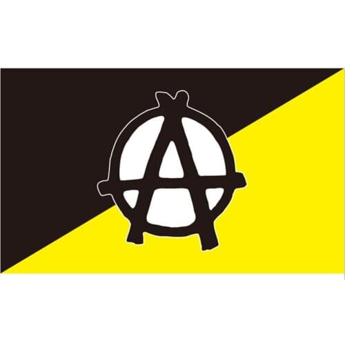 60X90CM/90X150cm/120X180CM A Anarchy with Circle Indoor Anarchist Symbol Decoration
