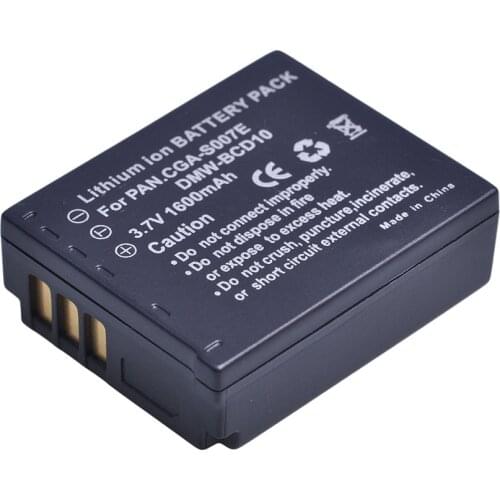 Tectra 1600mAh 1pcs CGA-S007 CGA-S007E DMW-BCD10 CGAS007 Battery for PANASONIC Lumix DMC TZ1 TZ2 TZ3 TZ4 TZ5 TZ50 TZ15 Battery