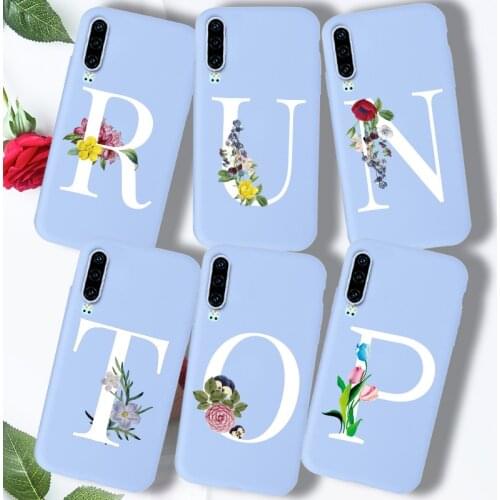 Alphabe Letter TPU Case For Huawei Y9 Prime 2019 P Smart Z P30 Pro Lite P30 Honor 9X 10 Lite Case Back Cover Silicone Candy